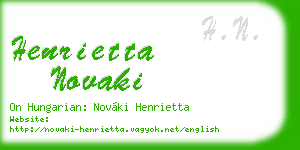 henrietta novaki business card